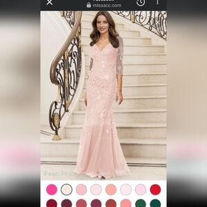 Elegant Pearl Pink Wedding Dress